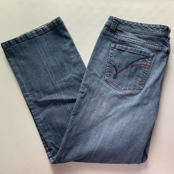 Venezia Y2K Straight Leg Denim Blue Jeans, [Sz 18W] - Picture 7 of 9